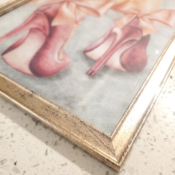👠 NEW RED PINK HEELS WITH BOW WALL ART - Picture 2 of 5